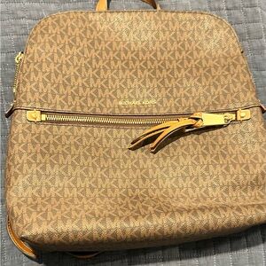 Michael Kors Beige and Brown Interior Backpack
